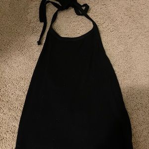 Plain black triangle crop top